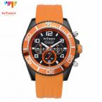 InTimes IT-069 мужские водонепроницаемые часы с круглым циферблатом, подсветкой и силиконовым ремешком. (Цвет - оранжевый)