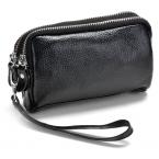 3 Zipper Pockets 100% GENUINE LEATHER Men & woman Clutch bag Coin Purse,Evening bag,Handbag case iphone 4/5 wallet Key bag MA05