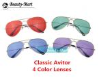 Newest Fashion Alloy Aviator Sunglasses Men Women Classic Brand Designer Colorful Lens Matal Unisex Sun Glasses Oculos De Sol