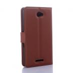 2015 New Hot High Quality Stand Fashion Card Holder Luxurious Leather Flip Housing Cover Case For Sony Xperia E4 Cases Cover,1Ps
