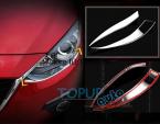 Accessories FIT FOR 2014 MAZDA 3 AXELA CHROME FRONT HEAD LIGHT EYEBROW EYELID GARNISH TRIM COVER