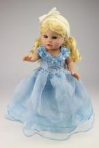 16inch 40cm Sweet American Princess Girl Doll Reborn Baby Doll Similar American Girl Doll Best Gifts Blue dress Long Golden Hair