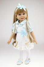 18inch 45cm New Vinyl Princess Girl Doll Silicone Reborn Baby Doll Realistic Baby Birthday Gift Similar As American Girl Doll
