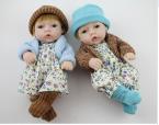 11" 28cm Wool coat with hat  Reborn Baby Doll handmade Bath toy TOP Quality cute small baby doll Full silicone vinyl  Best Gifts