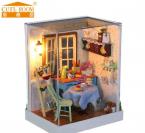  Kids Novelty Assembly Miniature Dollhouse DIY Sweety Pastoral House With LED Lamps Glass House Toys