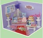  Kids Educational DIY House Of Love Theme -- Wedding time,Assembly Wooden Dollhouse With Furnitures Toy For girls