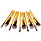 New golden colour 10PCS Makeup Brushes Cosmetics Foundation Blending Makeup Brush Kit Set Wooden Makeup tool