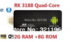 TV Dongle MK809III RK3188 T Quad Core Android 4.4.2 Kitkat 2GB RAM 8GB ROM with bluetooth MINI PC retail TV BOX 