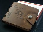 Special promotion 2013 new men's wallet & fine bifold brown Genuine leather purse zipper wallet wholesale ping