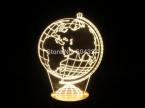  1Piece Bulbing Light A 2D LED Lamp Featuring 3D Wire Frame Images Earth Globe Lamp