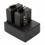 Portable USB Dual Charger+2Pcs Battery For SJCAM SJ4000 Wifi/ SJ5000 Plus Camera
