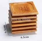 6pcs/Lot 100% Natural Bamboo Wood SquareTrays For Tea Trays 6.5cm*6.5cm With Pattern