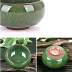 1 Pc Dark Green Ice-Crackle Porcelain Tea Cups Set With Safe Package Ceramic Tea Cups