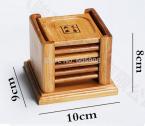 7pcs Bamboo Wood  Square Trays For Tea Trays With Shelf For On Sale, 100% Natural