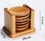 7pcs Bamboo Wood  Round Trays For Tea Trays With Shelf For On Sale, 100% Natural 