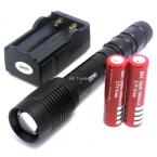 ZOOM Cree XM-L T6 1600LM Zoomable Adjustable LED FlashLight Torch +2*3000mah 18650 battery +1*charger