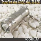 Trustfire mini-01 1000 Lumens mini portable Key chain CREE XM-L T6 LED Flashlight Torch+ 1200mah 16340/Cr123+Charger