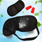 Eye Mask Black Sleeping Eyeshade Eyepatch Blindfold with Earplugs Shade Travel Sleep Aid Cover Light Guide Wholesale
