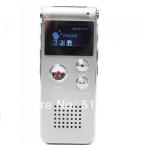  8GB Portable Digital Voice Recorder with WMA WAV & MP3 Format/USB/Telephone Recording siliver