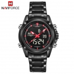 Naviforce календарная 2016 мужские часы лучший бренд класса люкс кварцевые часы цифровой - аналоговый спорт военная часы часы водонепроницаемый Montre Homme 9050