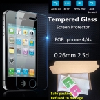 Ультра Тонкий 0.26 мм 2.5D Премиум Закаленное Стекло-Экран Протектор для iPhone 4 4S HD Закаленное Защитная Пленка   Очистки комплект