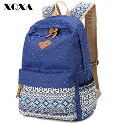 Этнические женщины рюкзак для школы подростков девочек стильный женская сумка рюкзак женский пурпурно-пунктирная печать высокое качество