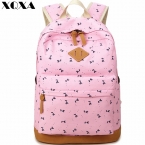 мода розовая элегантное школьные рюкзаки для девочек-подростков Mochila эсколар нубука холст печать рюкзак школьные сумки