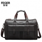 Feger темно-коричневый натуральная кожаная сумка супер-большой емкости мужских деловых вещевой мешок