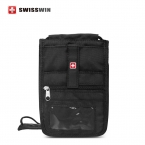 Swisswin владельца паспорта для мужчин и женщин карты с шеи ремень черный обложка для паспорта