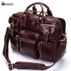 Baigio мужчины дорожные сумки большая емкость ручной клади старинные красный оптовая продажа дизайнер выходные вещевой сумки на ремне
