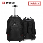 Горячая распродажа швейцарский механизм колесный рюкзак черные мужские тележка дорожная сумка свет ручной клади заезд сумки роллинг 17 " сумка для ноутбука