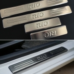 из нержавеющей стали накладка на порог с 4 шт./компл. автоаксессуары для KIA RIO седан хэтчбек 2006 -    