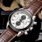 Мода кожа спорт часы для мужчин хронограф наручные часы мужчины армейский стиль 2020 бесплатная доставка