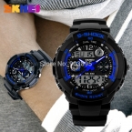 S  новый SKMEI люксового бренда мужчин военные спортивные часы цифровой из светодиодов кварцевые наручные часы каучуковый ремешок relogio masculino