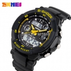 S  новый SKMEI люксового бренда мужчин военные спортивные часы цифровой из светодиодов кварцевые наручные часы каучуковый ремешок relogio masculino