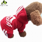  поступление щенок пальто комбинезон, Pet хлопок четыре ноги спортивная одежда для собак, Небольшой Adidog комбинезон свитер бесплатная доставка