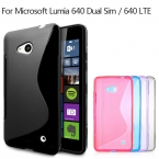 Для Nokia Lumia 640 Чехол S-line Pattern Гибкая ТПУ Телефон Случае Гель обложка Назад Shell для Microsoft Lumia 640 Dual Sim/640 Lte