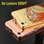  новое зеркало задняя крышка чехол и алюминиевый металлический каркас комплект горячая телефон сумка чехол для Lenovo S850T S850
