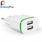 CinkeyPro ЕС Plug 2 Порта Свет USB Зарядное Устройство 5 В 2А сетевой Адаптер Мобильный Телефон Данные Устройства Зарядки Для iPhone iPad Samsung