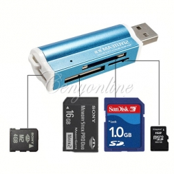 Все в 1 USB 2.0 Multi чтения карт памяти адаптер для микро SD MMC SDHC микро-tf m2-жа памяти MS Duo RS-MMC Packag