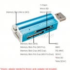 Все в 1 USB 2.0 Multi чтения карт памяти адаптер для микро SD MMC SDHC микро-tf m2-жа памяти MS Duo RS-MMC Packag
