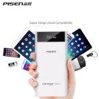 Pisen зарядное устройство 20000 мАч двойной выход USB мобильного портативное зарядное устройство 18650 Powerbank внешняя батарея для iPhone 6 s для xiaomi