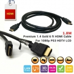 1080 P 1.8 м премиум версии жк-hdmi 1.4 кабели между микро-hdmi к мужской микро-hdmi позолоченные кабели для PS3 / 4 XBOX Tv HDTV пк