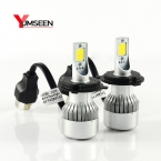 Yumseen 72 Вт H4 Hi / Lo из светодиодов фар комплект лампы COB чип 7200lm HB2 9003 высокий низкий из светодиодов фары автомобиля лампы для галогенные лампы C6