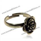 Великолепное позолоченное кольцо в виде  розы.(Цвет - золотистый)