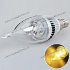 Высокоэффективная светодиодная лампа E14 3W AC180V-240V, излучающая тёплый белый свет.